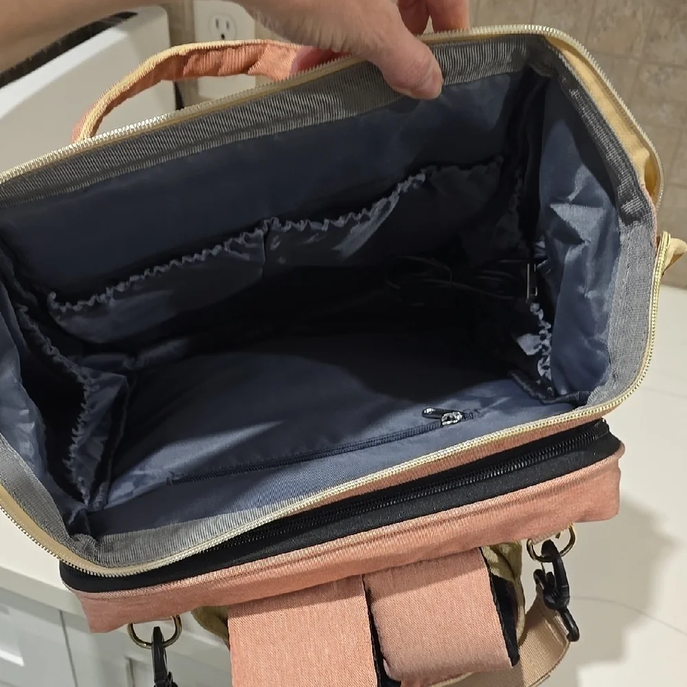 Pink and Gray Men's Backpack